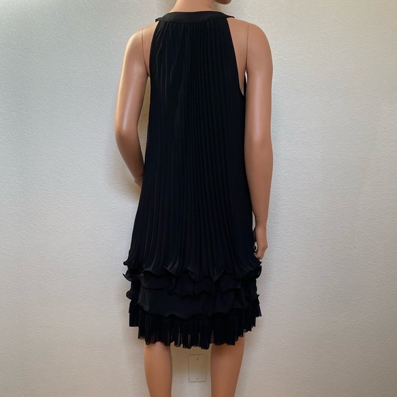 ALFANI COCKTAIL RUFFLE PLEATED FORMAL BLACK DRESS - Picture 5 of 8
